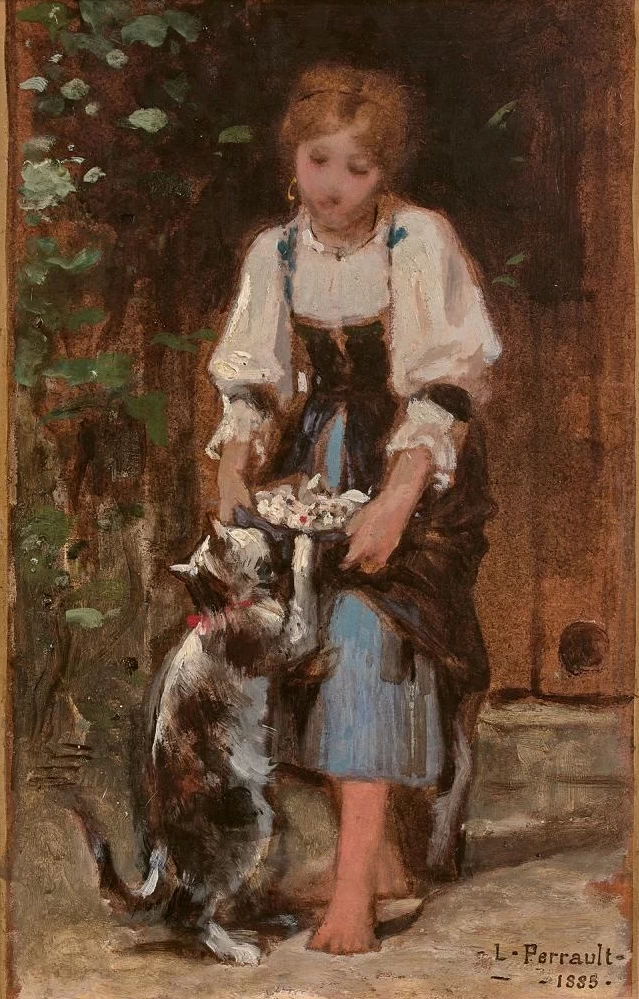 Giovane donna con gatto